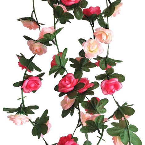 Guirlande Fleurie - Rose Artificielle - Vigne en Plastique et Soie - 250 cm - Pour Décoration Murale, Arche, Mariage, Anniversaire, Noël (1/5)