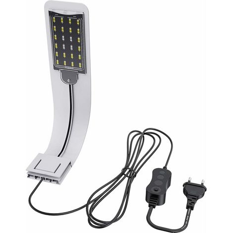 Lampe LED pour aquarium, 10W, 24 diodes, design ultra-mince, compatible avec les aquariums de 30 à 40 cm, cadre blanc.-AquaForge (1/5)