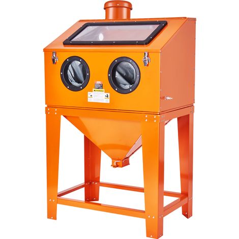 VEVOR Armoire de sablage 90 gal systeme de collecte de poussiere de 1,8 gal, armoire de sablage 40-120 PSI avec support, avec pistolet de sablage et 4 buses pour peinture, elimination de la rouille