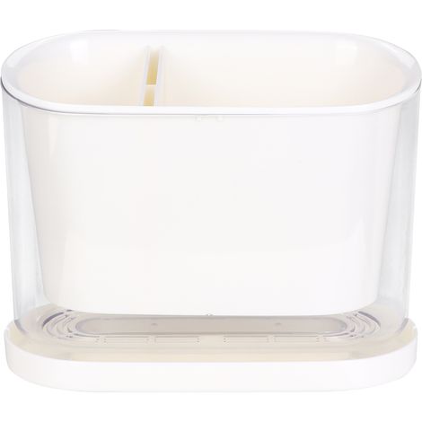 Range-Couverts De Cuisine - Support En Abs Avec Égouttoir - Design Minimaliste Pour Comptoir - Organiseur Blanc 1 Pièce (1/5)
