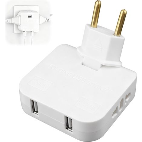 Plate Derriere Meuble, Adaptateur Prises Américaine vers Européenne (1/5)