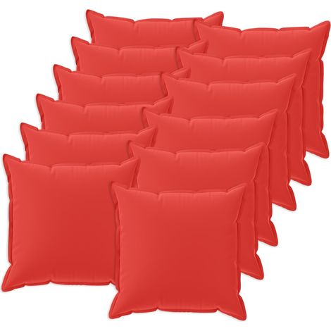 Coussin 12 pc HOUTEN Rouge 50 x 50 cm Polyester vidaXL (1/5)