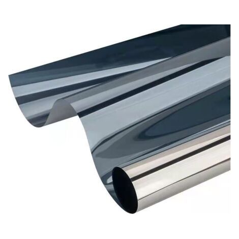 Sichtschutzfolie für Fenster, 40 × 300 cm, Einweg-Spiegelfolie, Hitzeschutz, UV-Schutz, Sichtschutz für Fenster im Homeoffice und Schaufenster, Schwarz und Silber, FLITI