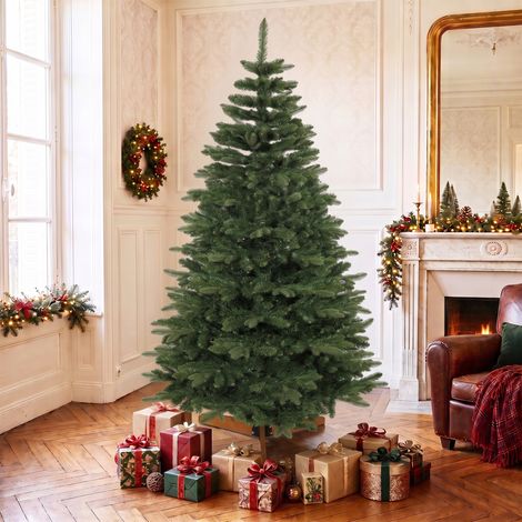 Sapin de Noël artificiel 180 cm, sapin noble, nombreuses branches pliables, 961 pointes, vert (1/5)