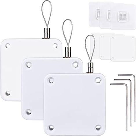 Vegena Lot de 3 ferme-porte automatique sans perçage, fermeture de porte avec cordon de serrage, ferme-porte intérieure pour portes coulissantes, 800 g, 1000 g) (1/5)