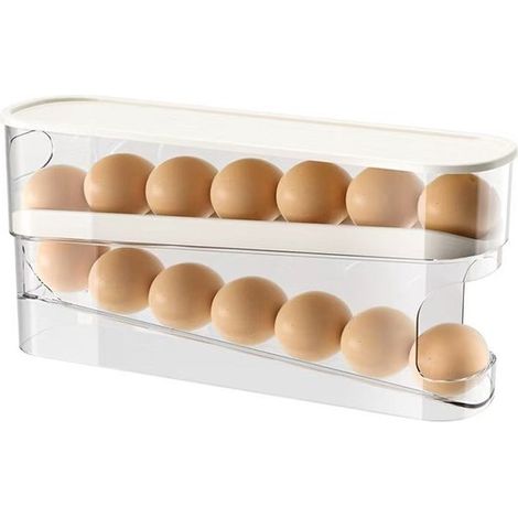 Soporte automático giratorio para huevos para el refrigerador,estante para huevos que ahorra espacio para el refrigerador,1 pieza (1/5)