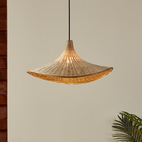 [GEBRAUCHT] B-Ware Eglo Hängeleuchte Haxey Pendelampe Deckenlampe Leuchte Bambusschirm ø50cm57