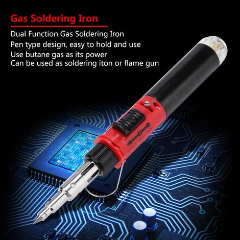 Fer à souder professionnel 12 en 1 à double fonction, type stylo, au butane (1/5)