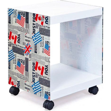 Table d'Appoint Design Verre "Ottawa" 46cm Blanc (1/3)