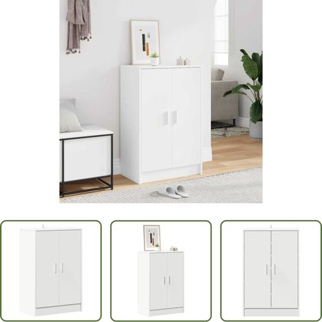 Schuhschrank Weiß - Schuhschrank Weiß 60x35x92 cm Holzwerkstoff (1/5)