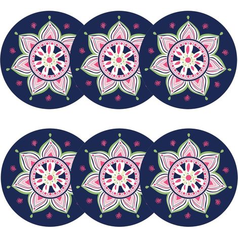 Dessous de verre extérieurs en silicone pour jardin, lot de 6, sans boîte (1/5)