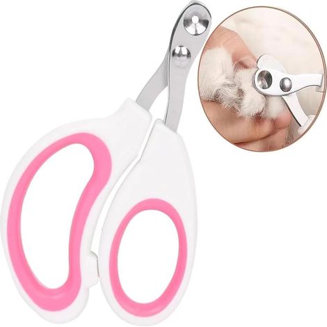 Coupe-ongles pour chats avec encoche ronde, spécialement conçu pour les chats (rose)