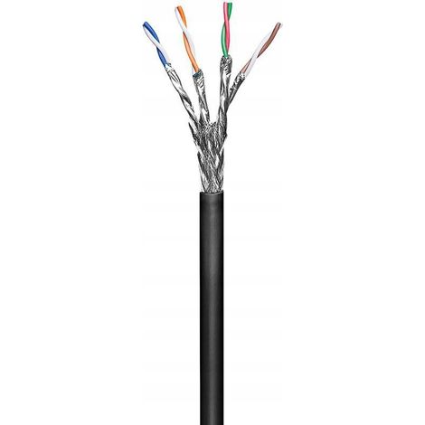 Cable MicroConnect S/FTP CAT6 para exteriores de 100 m, color negro