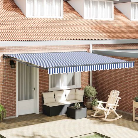 Toldo Retráctil Azul y 400x300 cm tela