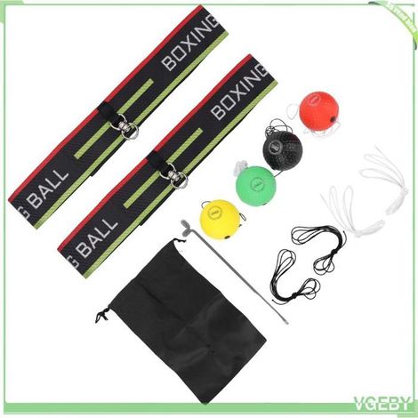 Balle réflexe de boxe - FAFEICY - TRACLING - 4 balles + accessoires - Portable & léger - Améliore réflexes (1/5)