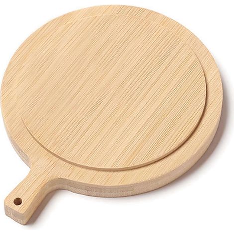 Planche à légumes d'extérieur en bambou, petite planche ronde en bois de hêtre, spatule à pizza imitation bois (1/5)