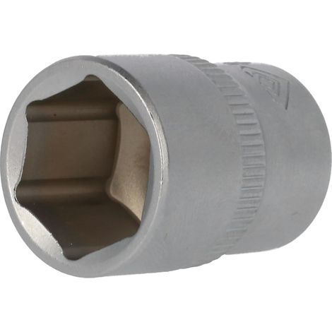1 - Douille 6 pans - Acier chrome vanadium - Entraînement carré 3/8&34 - Taille 17 mm - Pour mécanique et bricolage - Chromé mat - 28x17 cm