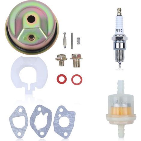 ALLIANDISAdefol Kit de Carburateur pour Honda GX120 GX160 GX200 GXV120 GXV140 GXV160 Souffleuse à Neige, avce Filtre à Carburant, Bougie d'allumage, Remplacement 16010-ZE1-812 (1/5)