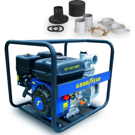 Pompe à eau thermique 7CV – Motopompe essence 4T OHV 212cm³ – Débit 32 000 l/h – Hauteur refoulement 30m – Raccords 50mm pour irrigation – Goodyear - 212Cm3 (1/5)