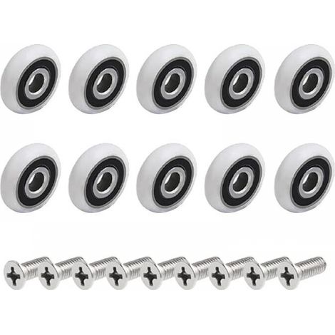 Paquete de 10 rodillos de repuesto para mampara de ducha (19 mm) (1/5)