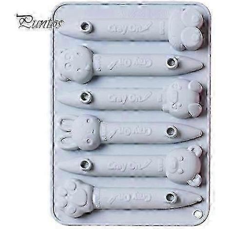 Moule à dessert lapin en silicone antiadhésif, 6 cavités - parfait pour réaliser des crayons et autres créations pâtissières. (1/5)