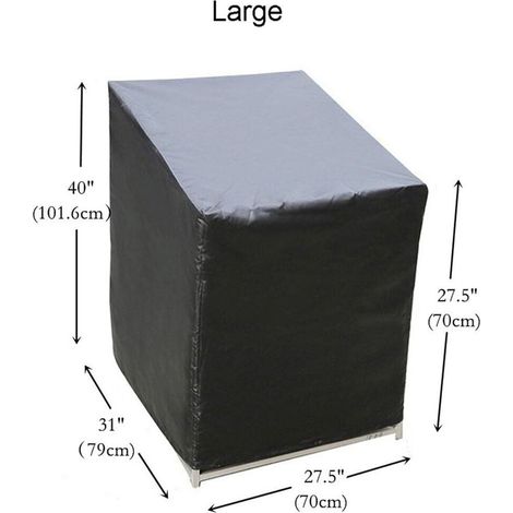 Housse De Protection Jardin - Imperméable En Polyester Argenté 190T - Pour Chaises Empilables Tables Extérieures Et Grill - Noir - Taille Unique (1/5)