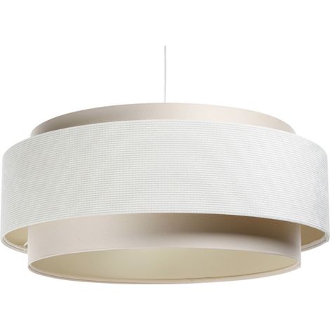 Suspension Doblo - Abat-jour en tissu velours structurel blanc et velours crème intérieur crème (1/5)