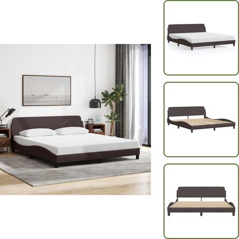 The Living Store Bettgestell ohne Matratze Dunkelbraun 180x200 cm Stoff - Bettsofa - Doppelbett - Boxspringbetten - Lattenrost - Holzrahmen