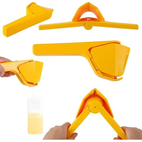 Presse-agrumes manuel pliable pour citron, extracteur de jus jaune, gain de place, pressage facile, presse-citron compact