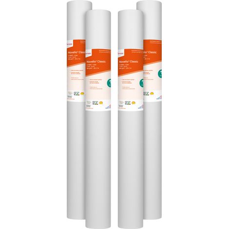 Adfors – Lot de 4 rouleaux de toile de rénovation cellulose lisse prépeinte 180 g/m² – Dimensions 25 m x 1 m – Résistance aux chocs et fissures – Fabrication européenne