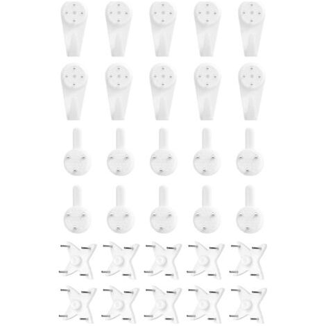 Ganci da parete senza giunture [30 pezzi], 3 misure, per appendere quadri e cornici. (1/5)