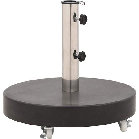 vidaXL Base de sombrilla redonda de granito negro 30 kg (1/2)