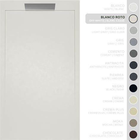 SOULBATH Piatto doccia- Resina -Gel Coat -Texture liscia/pietra -BIANCO SPORCO - Antiscivolo - 110x80- Extra piatto 3cm- Design elegante (1/5)