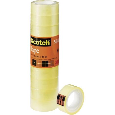Scotch Cinta Adhesiva Transparente 10m x 15mm Paquete de 10