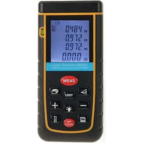Télémètre laser - Portée de 100 m, écran LCD de 1,9 pouce, niveau à bulle (1/5)