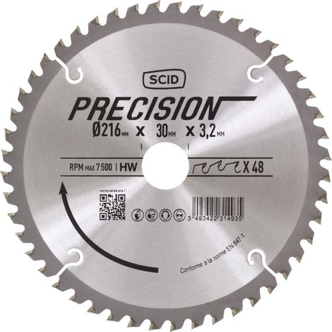 Alternierende Zahnfräser für stationäre Maschinen ø 216 mm 48 30 3,2