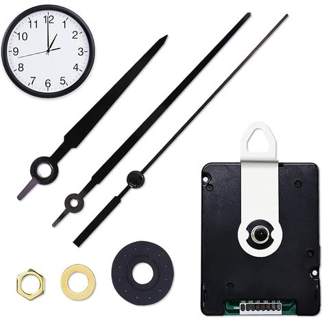 Mouvement d'Horloge à Quartz, mécanisme Horloge Murale Mouvement DCF Radio-piloté avec Jeux d'aiguilles Mecanisme Horloge pour l'horloge de Bricolage Mouvement Silencieux - Noire (1/5)