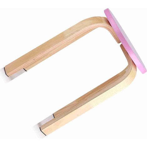Tabouret empilable antidérapant en bois courbé, couleur bonbon, meubles de maison, décor de chambre d'enfants, rose, 1 pièce (1/5)