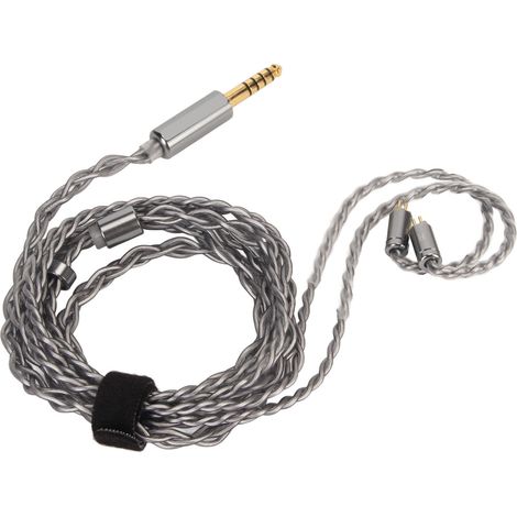 Câble pour écouteurs amélioré, 49 conducteurs en cuivre monocristallin plaqué argent, 4 brins tressés à la main, pour écouteurs BQEYZ Rime 4,4 mm/0,17 pouce (1/5)
