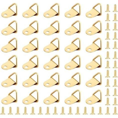 50 Pièces Crochet pour Cadre,Attache Tableau,Photo Anneaux Triangulaires Cadre,Support (1/5)