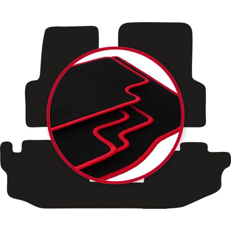 Velours-Fußmatten mit rotem Rand für: Jeep Wrangler TJ SUV (1996-2006) (1/5)