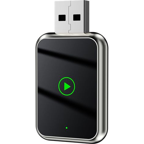 Adaptador inalámbrico CarPlay, Wi-Fi de 5,8 GHz, Bluetooth 5, bordes metálicos, para coches compatibles con CarPlay con cable.