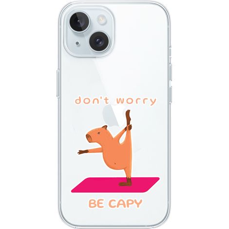 iPhone 15 Plus Hülle, Transparent, Silikon Flexi, Capybara (1/5)