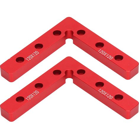 Équerres de positionnement 90° en aluminium, 2 pièces, pinces d'angle droit pour menuiserie, 120mm, rouge (1/5)