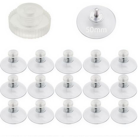 Diamètre 50 mm plastique avec 15 pcs ventouses fenêtre ventouse verre ventouse tampon filetage M5 écrous en plastique transparent pour fenêtre mur porte verre (1/5)