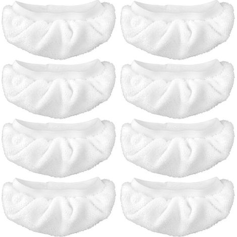 Lot de 8 lingettes de nettoyage vapeur, ensemble de lingettes universelles en microfibre, lingettes de rechange pour nettoyeurs vapeur et nettoyeurs vapeur portables, lavables et réutilisables Ersa (1/5)