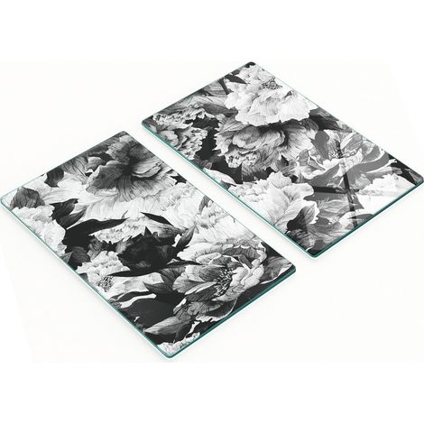 Planches décoratives multifonctionnelles pour cuisine, roses en verre trempé, 2 x 30 x 52 cm (1/5)