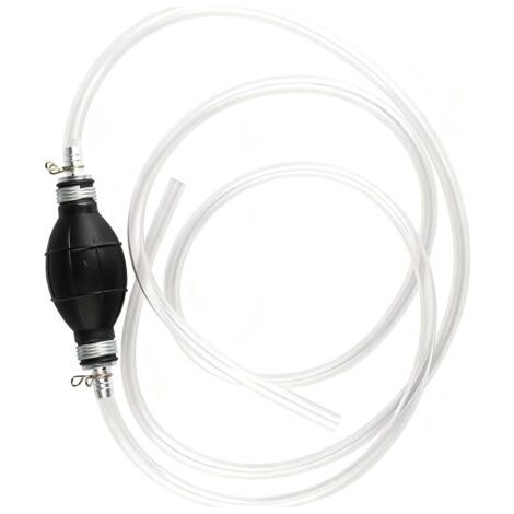 Pompa manuale per benzina, 2 m, tipo sifone, pompa di trasferimento, pompa per benzina, pompa di aspirazione, pompa dell'olio con morsetti metallici per pompa diesel, acqua, liquidi, acquario (1,2 m) (1/5)