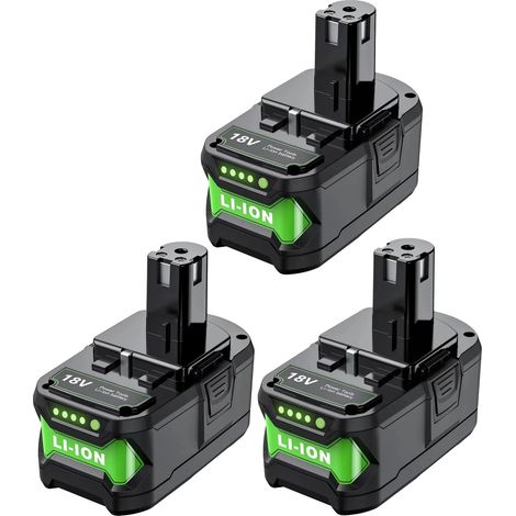 Batterie Rechargeable, Capacité 9500mAh, Technologie Li-Ion, compatible avec Ryobi, 3 PCS (1/2)