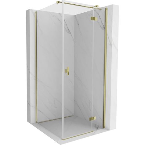 Mexen Mist-H T cabina de ducha abatible derecha 80 x 80 cm, transparente, oro - 8A5T-080-080-50-00-P (1/5)